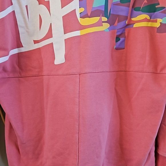 Aywter Popular Salmon Drawstring Waist Baggy Crewneck Graffiti Sweatshirt Sz XL - Picture 5 of 16